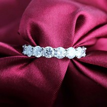 2Ct Diamanti Finti Completo Eternity Fede Nuziale 14K Placcato Oro Bianco - £79.61 GBP