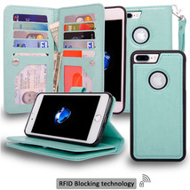 Navor Magnetic Detachable Wallet Case 3 Money Pockets Compatible for iPhone7Plus - £17.22 GBP