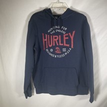 HURLEY Long Sleeve Hoodie Sweatshirt Mens M Navy Blue Pullover Kangaroo Pouch - £14.52 GBP