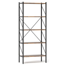 5-Tier Bookshelf with Open Shelves and Heavy Duty Metal Frame-Rustic Bro... - $2,074.50 MXN