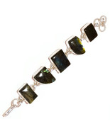 Multi Fire Labradorite Cabochon Natural Gemstone 925 Silver Handmade Bra... - $31.44 CAD