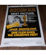 ONE FLEW OVER THE CUCKOO&#39;S NEST VIDEO PROMO POSTER VINTAGE 1975 U.A #750... - £47.18 GBP