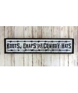 Boots, Chaps And Cowboy Hats - Handmade Framed Rustic Wood Sign Western - £12.41 GBP