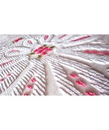 Vintage Chenille Bedspread  Pink and White Fringed 108&quot;L x92&quot;W 1950s MCM - $2,590.99 MXN