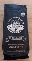 Devil Mountain Coffee Black Label Dark Roast Ground Gourmet  16 oz (BN17) - £18.34 GBP