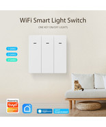 Tuya Wifi Smart EU Light Button Switch 3 Gang Mechanical Remote Control ... - $20.29