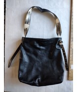 Dimoni Black Pebbled Leather Snakeskin Shoulder Strap Handbag Spain EUC - £34.99 GBP