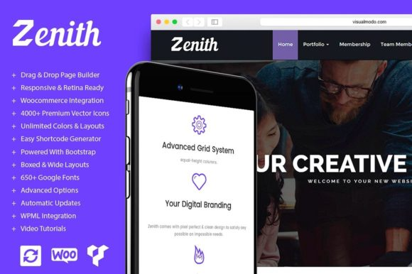 Zenith Responsive WordPress Theme - $69.00
