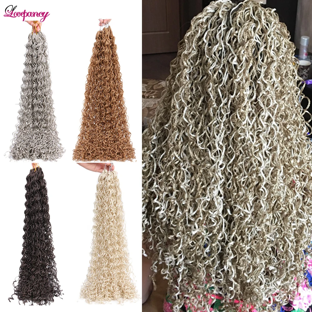 Curly Zizi Braids Crochet Box Braiding Hair Extensions Brown Blonde Grey 20 Inch - £4.70 GBP+