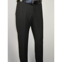 Men Suit BERLUSCONI Italian Wool 180's Pin Stripe One Button Peak UGS95-4 Black image 11