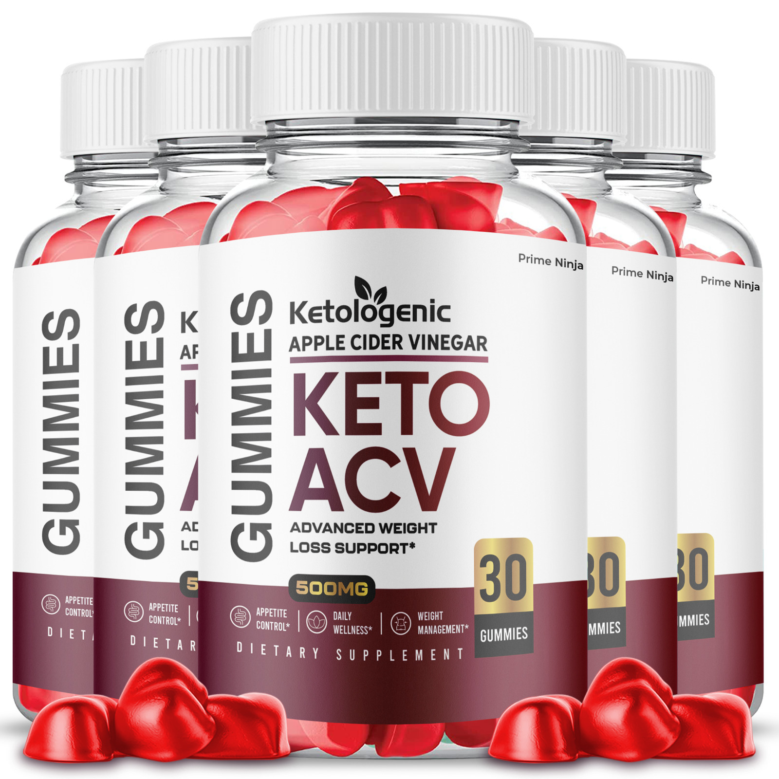 5 Pack Ketologenic Keto ACV Gummies Max Strength Dietary Supplement Formula