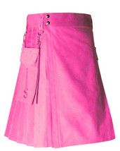 Pink Detachable Pockets Utility Kilt - $747.76 MXN
