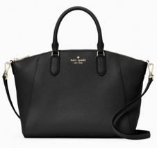 Kate Spade Parker Satchel Black Leather Bag K8214 Purse NWT $399 Retail FS - £110.52 GBP