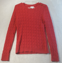 Charter Club Sweater Womens Medium Red Cotton Long Sleeves Round Neck Pullover - £12.27 GBP