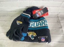 Ultra Game NFL Jacksonville Jaguars Winter Beanie Knit Hat with Gloves S... - £27.47 GBP