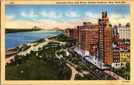 Vtg Postcard Riverside Drive and Henry Hudson Parkway New York City PM 1944 - £5.32 GBP