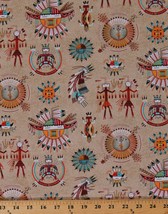 Cotton Sand Paintings Southwest Tribal Fabric Print Bty D470.41 - £23.97 GBP