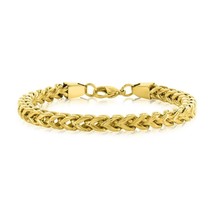 Stainless Steel 6mm Franco Chain Bracelet - Gold Plated - £43.57 GBP