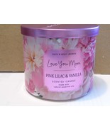 PINK LILAC &amp; VANILLA Bath &amp; Body Works 3 Wick Candle  14.5OZ  New - £20.22 GBP