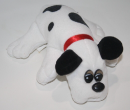Tonka Pound Puppies Dog 7" Puppy Black Spots White Plush Stuffed Animal 1986 Vtg - $9.72