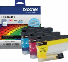 Brother - LC406 3PK 3-Pack INKvestment Tank Ink Cartridges - Cyan/Magenta/Yellow - £87.97 GBP