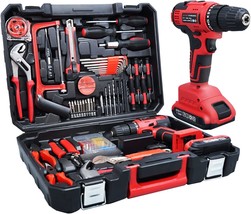 Tool Set With Drill And 112 Pc. Household Hand Tool Kit For Daily, Brushless. - £78.06 GBP