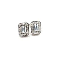 Natural Sapphire Diamond Stud Earrings 14k WG 0.96 TCW Certified $2950 121269 - £1,262.16 GBP