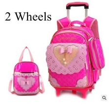 kids School Rolling backpacks school bag wheels for girls School Trolley backpac - £93.49 GBP