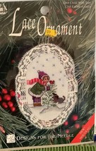 Designs For The Needle Child With Tree cross stitch Lace Ornament Kit - New - $11.40