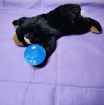 Purr-Fection By MJC Plush Black Bear Cub Soft Stuffed Animal 8&quot; Laying Bean Fill - £5.32 GBP