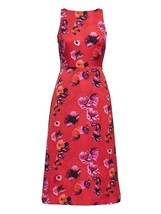 Banana Republic Red Floral Wrap V-back Midi Sleeveless Fit Flare Dress 4 6 10   - £55.05 GBP