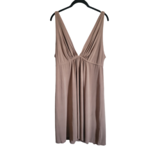 Natori Satiny Pleated Aphrodite Goddess Dress Nightgown Taupe Women&#39;s Size Large - $27.82