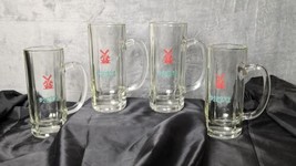 4 Heineken Mugs  Windmill Design  Hold&#39;s 10oz. Extra Heavy Glass VINTAGE - £10.72 GBP