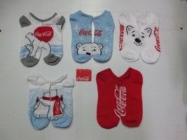 Coca-Cola Womens Polar Bear 5 Pack of No-Show Socks Size 9-11 Shoe Size 4-10 - £6.73 GBP