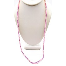 Barbiecore Seed Bead Torsade Necklace, Pink and Purple Pastel Vintage St... - $28.06