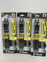 (3) PILOT BLACK G2 Premium Gel Roller Ball Pen Fine Point Ink 2pk COMBIN... - $8.59