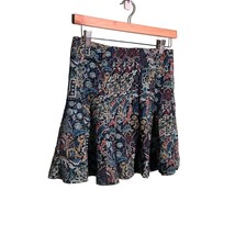 ZARA Womens Size Small Paisley Print Skater Skirt Casual Summer Unlined - £13.42 GBP