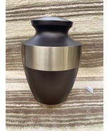 Grecian Brown Gold Stripe Adult Brass Cremation Urn Ashes - $107.99