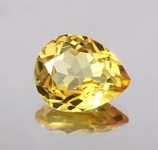 Natural Pear Shape Loose Yellow Sapphire ( Pukhraj )Gemstone Birthstone Sapphire - £49.79 GBP
