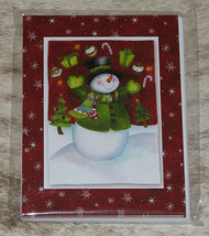 LEANIN TREE Happy Snowman Christmas Joy is in the Air #93063~8 Notecards~ - £5.89 GBP
