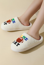 White GAME DAY Rugby Football Plush Slippers - $167.98 MXN