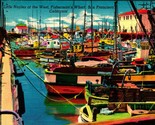 Fishermans Wharf San Francisco California CA Linen Postcard E9 - £3.07 GBP