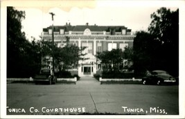 RPPC 1940s Tunica Mississippi MS Tunica County Courthouse w Car UNP Postcard P8 - £8.37 GBP