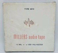 Millers Audio Tape 1.5 Mil 1/4&quot; x 1200&#39; Polyester Audio Tape Type 6012 S... - £6.96 GBP