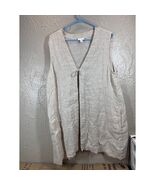 Pure J Jill Linen Duster Long Vest Cardigan Lagenlook Tie Front Womens S... - €47,22 EUR