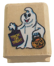 Noteworthy Rubber Stamp Trick or Treat Ghost Costume Halloween Card Making Small - £3.18 GBP
