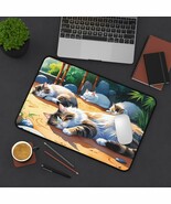 Relaxing Cat Desk Mat, Cozy Office Decor, Cat Lover Gift, Unique Pet Mou... - $28.07 CAD