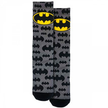 Batman Logo and Symbols All Over Crew Socks Grey - $19.98