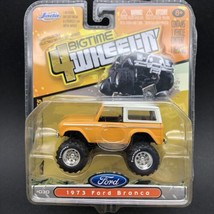 Jada Bigtime 4 Wheelin&#39; &#39;73 1973 Ford Bronco Orange Diecast 1/64 Scale - £19.22 GBP