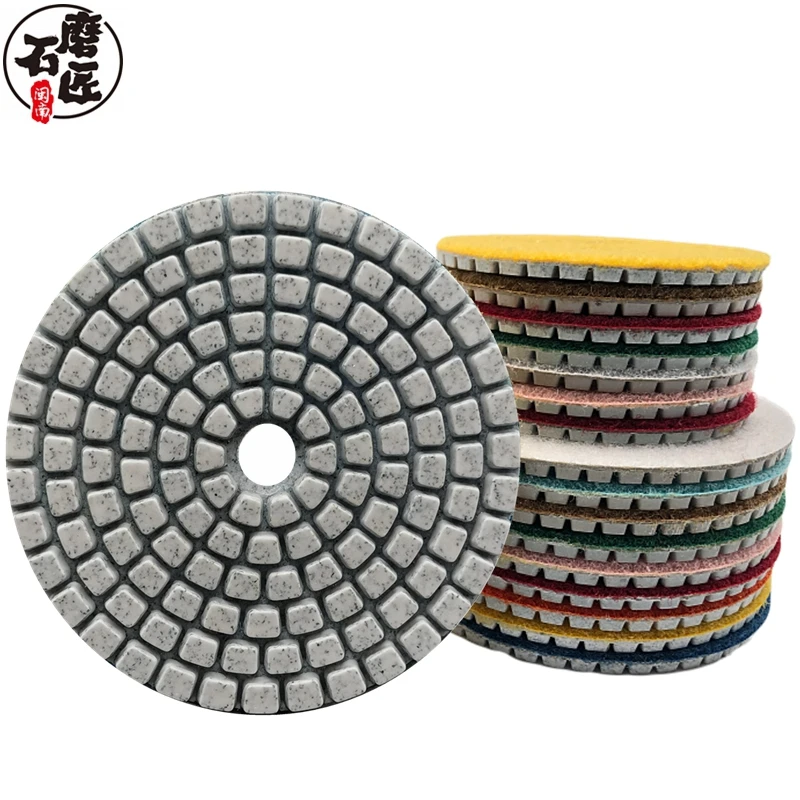 80mm 100mm  Polishing Pad 3&quot; 4&quot; Wet Buff Disc Asive for Sanding Marble G... - £29.24 GBP